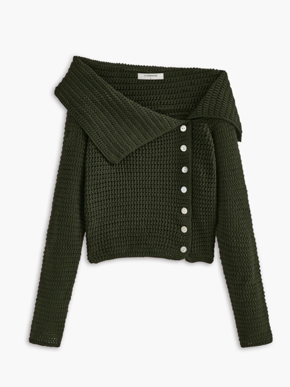 Commense Asymmetrical Breasted Knit Top Size Medium NWT